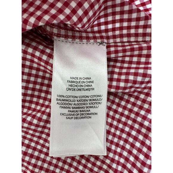 Ralph Lauren VINTAGE, Button Up XL Red/White Check Navy Pony Long Sleeve - Picture 6 of 11